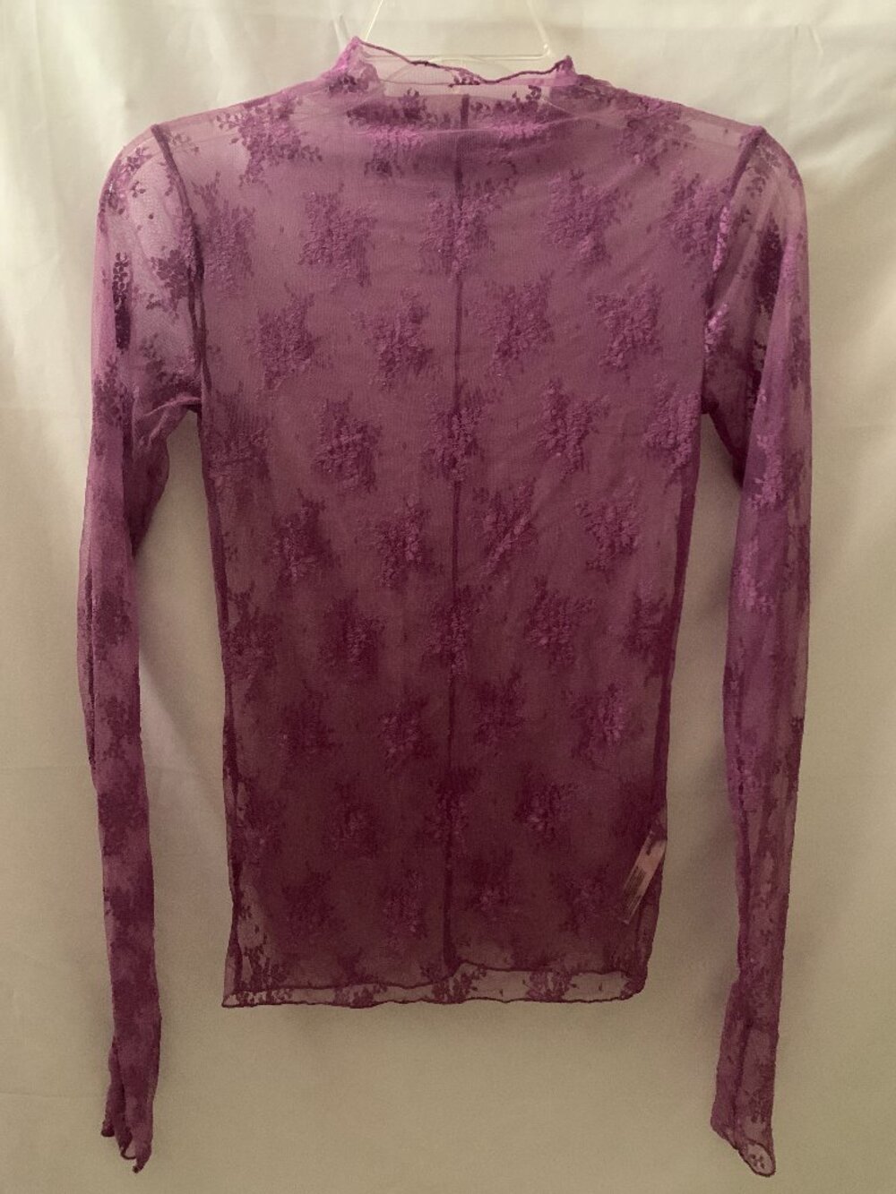 INTIMATELY by FREE PEOPLE Lady Lux Mesh Lace Top in Violet Sz SMALL